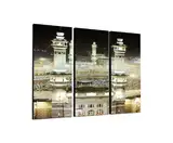 Islamischer Gebetsplatz 3x40x90cm dreiteiliges Wandbild auf Leinwand und Keilrahmen fertig zum aufhängen - Unsere Bilder auf Leinwand bestechen durch ihre ungewöhnlichen Formate und den extrem detaillierten Druck aus bis zu 100 Megapixel hoch aufgelösten