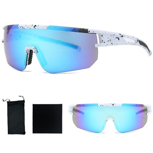 Schnelle Brille Rave, Sonnenbrille Fahrradbrille Herren Damen, Rennrad Brille, Uv400 Schutz Ski Sportbrille Mtb Brille mit Brillenbeutel Und -Tuch, für Outdoorsport Radfahren Fahren Laufen Golf