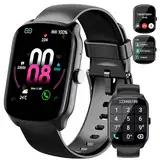 Smartwatch Herren Damen, 1,95" HD Gebogener Bildschirm Smart Watch, mit Bluetooth Anrufe, Pulsmesser/Schlafmonitor, 112+ Sportmodi Fitnessuhr, IP68 Wasserdicht Schrittzähler Sportuhr für Android iOS