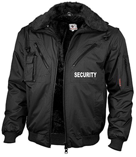 4-in-1-Dienstblouson"FOUR SEASONS" schwarz, mit Aufdruck"SECURITY", Ärmel abnehmbar, Futter austrennbar, Größe XL