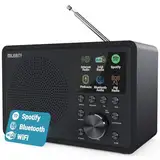 Internetradio mit Bluetooth | DAB Plus Radio mit UKW | Internet Radio WLAN mit DSP Lautsprecher | Digitalradio mit Spotify Connect, Multi-Alarm | Frontier Oktiv App Fernsteuerung | MAJORITY Touro