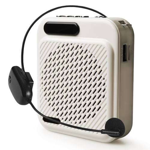 Sprachverstärker mit Mikrofon Kabellos, Wiederaufladbarer Tragbarer Bluetooth Lautsprecher mit Mikrofon Headset, Bund, 1200mAh Batterie, Mini Wireless Stimmverstärker für Trainer Lehrer Tourführer