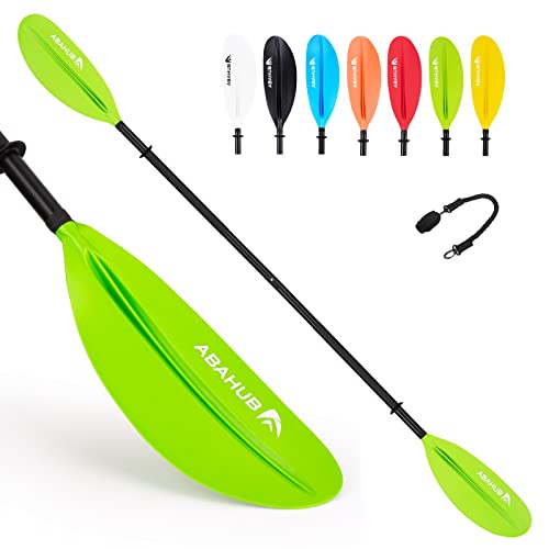 Abahub 218/230/241cm Kajak Paddel Aluminium Doppelpaddel mit Paddelleine für Kajakfahren Ruderboot Kanusport Aluminiumlegierungs Schaft Kunststoff Klingen Schwarz/Weiß/Rot/Blau/Grün/Orange/Gelb