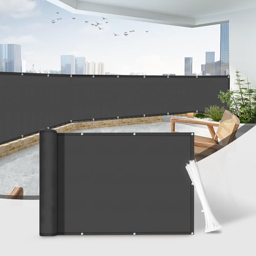 Sunnylaxx Balkon Sichtschutz 70x500cm Balkonumspannung,Balkonabdeckung,Balkonverkleidung 100% wasserdichtes,Wind-und UV-Schutz Dark Anthrazit