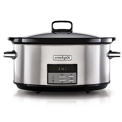 Crock-Pot Digital-Schongarer Slow Cooker | einstellbare Garzeit | 7,5 Liter (10+ Personen) | rostfreier Stahl [CSC063X]