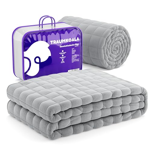 Traumkoala Gewichtsdecke 135x200 6kg - Anti Stress Therapiedecke - Schwere Decke zum Schlafen & Anti-Stress aus 100% Baumwolle - Weighted Blanket