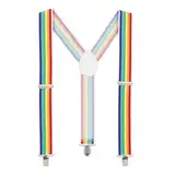 KarneLux Hosenträger für Damen und Herren Verstellbar - Accessoire für Karneval, Fasching, Halloween und Mottopartys (Regenbogen)