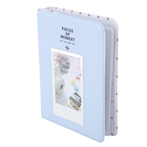 64 Taschen PU-Leder-Fotoalbum für 12 11 9, Einstecktasche Zum Selbermachen, Hohe Transparenz, Großes Fassungsvermögen, Passend für 3-Zoll-Fotos, Kinokarten, Visitenkarten, (BLUE)