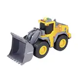 Dickie Toys - Volvo Wheel Loader – 23 cm großer Radlader mit riesiger Schaufel, Licht und Soundeffekte, Baustellenspielzeug für Jungen und Mädchen ab 3 Jahre