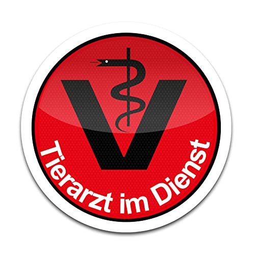 Finest Folia Haftfolie Veterinär Tierarzt im Einsatz Dienst für Auto Bus Transporter Praxis Veterinäramt Tiermedizin innenklebend Vet Symbol R025 (Design 4)