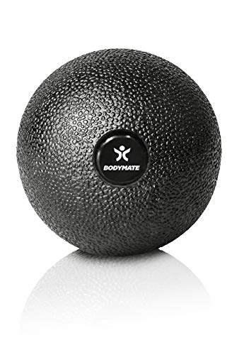 BODYMATE Faszien-Ball Durchmesser 8cm Schwarz, Selbstmassage-Ball klein Faszientraining Massagebälle Fuß-Massage Triggerball