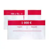 EURO Geldscheine | 10 x Banderole 100 x 10 Euro (= 1000€) | Für neue und alte 10€ Scheine | Geld bündeln Sammeln Sortieren Aufbewahren VERSAND INNERHALB 24 STUNDEN