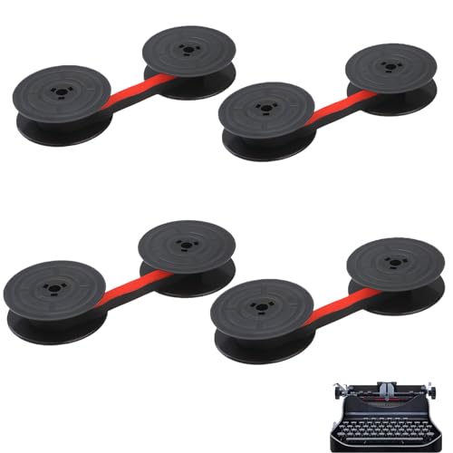 4 Stück Farbband für Schreibmaschine, Schreibmaschinenband Doppelpack Nylon Universelle Typewriters Farbband kompatibel mit verschiedenen Schreibmaschinenmodellen Vielseitigen Zubehör (Rot & Schwarz)