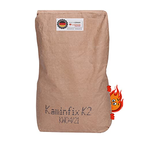 Schamottemörtel Made in Germany für die einfache und schnelle Reparatur. Ofen und Kaminmörtel Feuerfester Mörtel Feuerbeton Kaminfix K2 (10kg Sack)