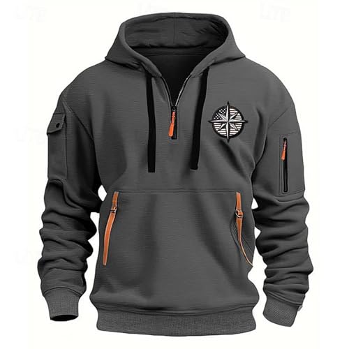 Warehouse Deal, Sweatshirts Für Herren Winter Übergrößen Warme Männerkleidung Winter Pullover Herren Warm Solid Jogging Weihnachts Oversize Klamotten Herren Dunkelgrau 5XL