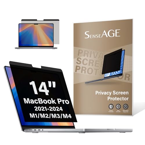 SenseAGE Magnetischer Blickschutzfilter für MacBook Pro 14 Zoll (2021-2024 M1/M2/M3/M4), Anti-Spy Blaulicht Sichtschutzfolie, Laptop Privacy Screen Protector für MacBook Pro 14" Sichtschutz Filter