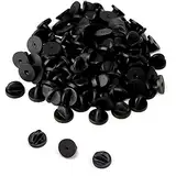 AIEX 100 Stück Schmetterlingsverschluss, Pins aus Gummi, Steckverschluss für Anstecknadeln, Herstellung von Schmuck, Hüten, Abzeichen, Uniform (schwarz, 11,5 mm Durchmesser)