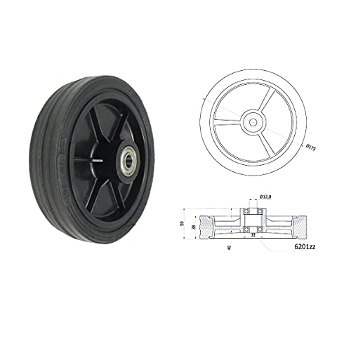 ZAB-S Rasenmäherrad (Code: K175LL) Rad Ø175mm Ersatzrad Universalrad Vollgummi