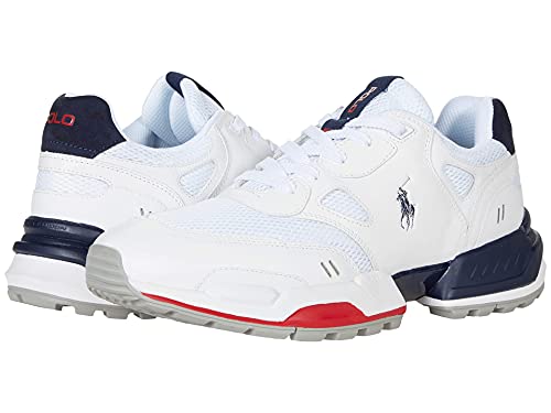 POLO RALPH LAUREN Jogger Sneaker, Weiß/Newport Navy/Rl2000 Rot, 49.5 EU