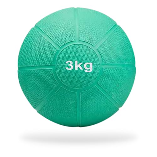 Matchu Sports | Medizinball | Medicine Ball | Vollgummi | Durchmesser 21 cm | 3KG | Grün