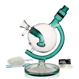 Bong Glasbong mit Percolator, Wasserbong mit Honeycomb Rauchen Eisbong, Glasbongs Glassic Wasser Hooahk Set, Rohre Pipe Wasserpfeife große Hookah mit Zubehör Wasserbongs Zubehörschale 14.4mm (Bong-A)