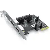 CSL SATA PCI-Express PCIe 2.0 Controllerkarte, Schnittstellenkarte für SATA III, eSATA III, SSD + HDD Laufwerke, 6Gbit/s, 2x intern SATA, 2x extern eSATA, ASMEDIA