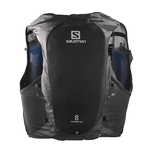 Salomon Adv Hydra Vest 8 Unisex Hydrationsweste Trail running Wandern MTB, Komfort und Stabilität, Schneller Zugriff auf Flüssigkeitszufuhr, Einfaches Design, Schwarz, XL