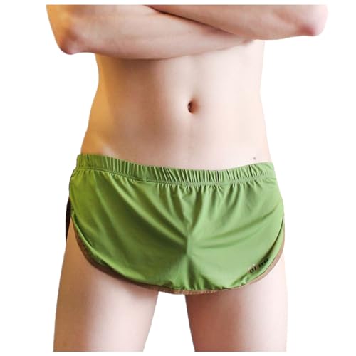 WKAYsIV Herrenunterhosen L Trendmode Nahtlose Zweiteilige Heimhose mit integrierter einzelner Freizeitunterwäsche Herren Boxershorts Lustige (Green, XL)