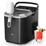 WIE Eiswürfelmaschine Kleine Eiswürfelbereiter mit Schaufel 1,3 Liter Wassertank 9 Würfel in 6 Minuten Eiswürfelmaschinen Selbstreinigende Ice Maker Leiser für Küche Büro Bar Party