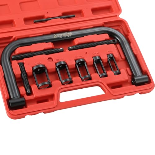 ATPEAM Universal Ventilfederspanner Set, 10pcs Ventilfeder Spanner Satz für Auto, Motorrad und LKW, Ventilfeder Spanner 16-30 mm (10pcs, Rot)
