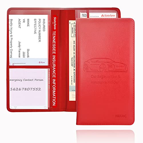 Kfz-Registrierungs- und Versicherungskartenhalter – Leder-Handschuhfach, Automobildokumente, Papiere, Brieftasche, Organizer für Ausweis, Führerschein, Schlüsselkontaktinformationskarten – Männer und