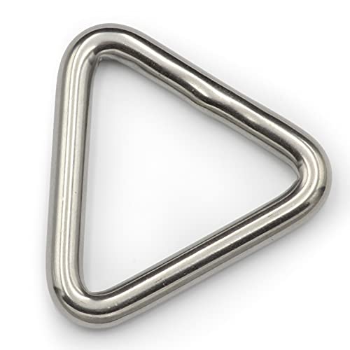 DIOS24 5 Stück Triangel Ring geschweißt, poliert 6 x 40 mm (Größe und Menge wählbar!) - Edelstahl V2A - Dreieck-Schnalle Triangel Öse Edelstahlring Deltaring