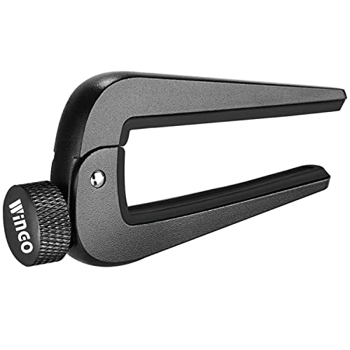 WINGO Universal Gitarre Kapodaster für 6 und 12 String für Akustik Gitarre Klassikgitarre Elektrische, Alle Größen Gitarren, Schwarz