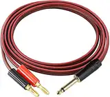1/4 TS Lautsprecherkabel mit Bananenstecker 6,35 mm TS Phono auf Bananenstecker Vergoldete 1/4 TS Stecker auf zwei Bananenstecker OFC HiFi-Lautsprecherkabel - 2m