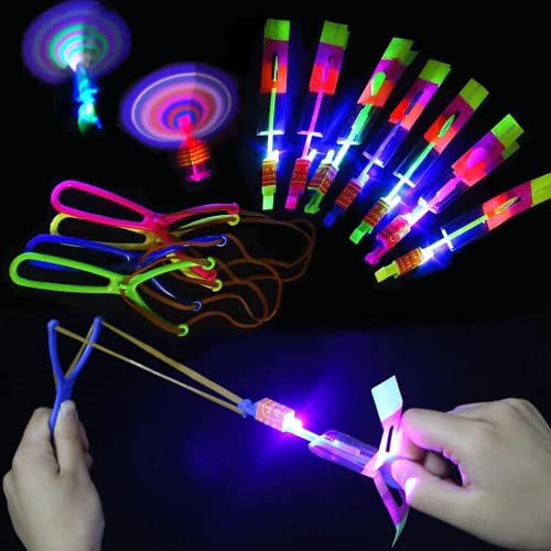 LED Leuchtspielzeug Partyartikel,10PCS Partyartikel Set für Kinder,Hubschrauber Fliegen Spielzeug,Rakete Copters Licht,Schleuderspielzeug,Fliegendes Partyspielzeug,Licht Hubschrauber Fliegen