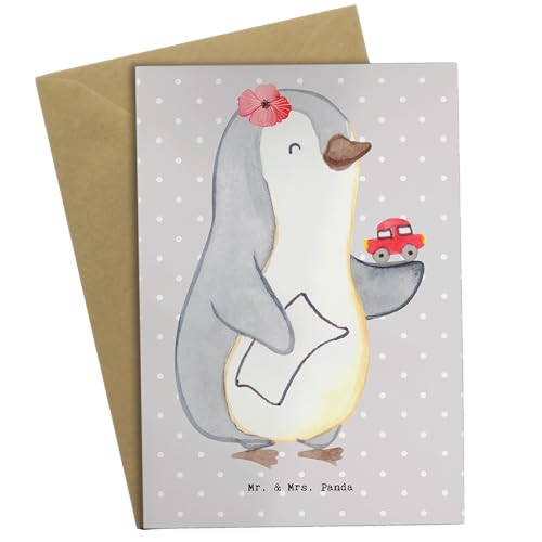 Mr. & Mrs. Panda Grußkarte Autohändlerin Herz - Geschenk, Klappkarte, Firma, Einladungskarte, Kollege, Glückwunschkarte, Eröffnung Autohaus,