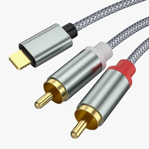 Froggen iPhone Cinch Kabel, RCA auf iPhone adapter 2RCA Audio Kabel Chinch Kabel kompatibel mit iPhone für Heimkino, Stereoanlage, Lautsprecher, TV usw