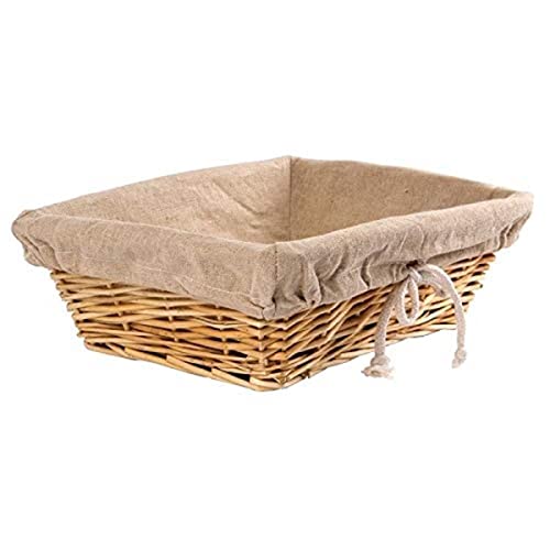 Olympia Rechteckiger Weidenkorb mit herausnehmbarem Einsatz, Braun, Größe: 95 (H) x 315 (B) x 230 (L) mm, Präsentationskorb für Brot und Gebäck, gewerbliches Buffet und Heimgebrauch, U746