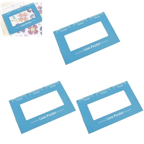 Magnetischer Kreuzstich-Linienfinder, Strickmuster-Halter, Nähvorlagen, Stickhilfe, Lineal, starkes magnetisches Nähpositionierungswerkzeug mit Skala, Nähanleitung für Anfänger (3 Stück)