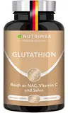 L-GLUTATHION reduziert zu 98% | mit Vorläufern + Vitamin C | Tripeptid: Glutaminsäure, Cystein, Glycin | 90 Kapseln Hochdosiert