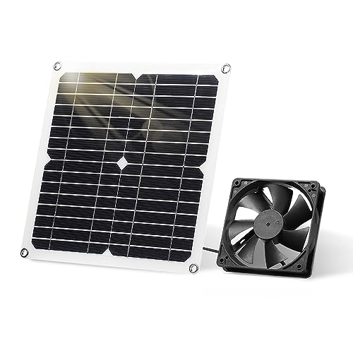 SUNYIMA Solarpanel Fan Kit, 12W wetterfest mit DC Fan für kleine Hühnerställe, Gewächshäuser, Schuppen, Haustier Häuser, Fenster Auspuff