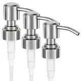 LINGSFIRE 3pcs soap pump ersatz, 304 Edelstahl seifenspender Kopf flüssiges Glas Rohr für küche Badezimmer worktop Flaschen, 27-30mm (Silber)