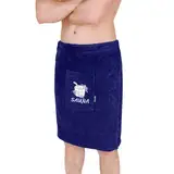 Lashuma Saunahandtuch für Männer XS - M, Lilly Saunakilt Herren mit Gummizug Marine - Blau