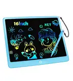 Bunte LCD Schreibtafel Kinder 16 Zoll, Maltafel Zaubertafel Digital Zeichnen Writing Tablet Ektronischer Grafiktablet 3-12 jährige mädchen Jungenkinderspielzeug Geschenke