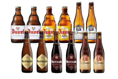 Best of Belgium Paket - 12 belgische Top Biere - verschiedene Bierstile - Bier Geschenk - Duvel, Westmalle, La Trappe - 6 x 2 Biere von Top Brauereien