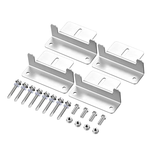 HISports 4-teilige Solarpanel-Montagehalterung, Dach-Z-Halterung, Solarpanel-Halterung für Solarpanel-Dachmontage mit Muttern und Schrauben, geeignet für Wohnmobil, Dach, Wand, Solarinstallation