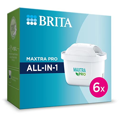 BRITA Wasserfilter-Kartusche MAXTRA PRO All-in-1 – 6er Pack (Halbjahresvorrat): Original BRITA Ersatzkartuschen für alle BRITA Kannen. Für frisches Wasser. Filtert PFAS, Chlor, Kalk & Metalle