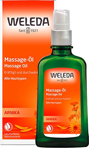 WELEDA Bio Arnika Sport Massageöl 100ml vegan - Naturkosmetik Hautpflege Körperöl schützt vor Muskelkater & Verspannung. Ideal als Sport Vorbereitung / Regeneration mit Duft nach Rosmarin & Lavendel