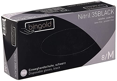 Einmalhandschuhe Nitril 35BLACK, schwarze Nitrilhandschuhe, Größe M, 100-er Pack
