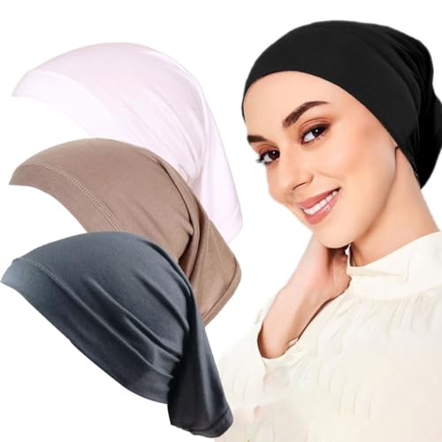 KGDUYC hijab,hijab kopftuch,kopftuch damen hijab,hijab untertuch,sweater scarf,Bodenmütze, Schlauchmütze, Schal, elastische Baumwollschalmütze (3 Stück)